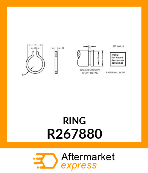 SNAP RING, INTERNAL SQUARE CROSS SE R267880