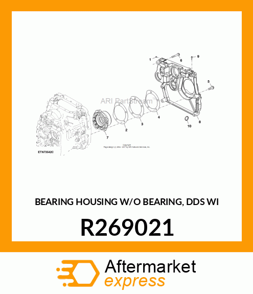 BEARING HOUSING W/O BEARING, DDS WI R269021