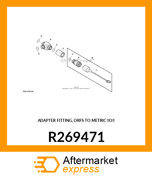 ADAPTER FITTING, ORFS TO METRIC 'O' R269471