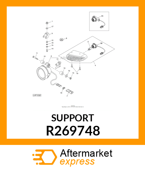 BRACKET, BRACKET, WORK LIGHT R269748