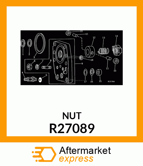 NUT,STEERING VALVE OPERATING SHT R27089