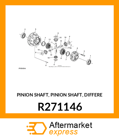 PINION SHAFT, PINION SHAFT, DIFFERE R271146