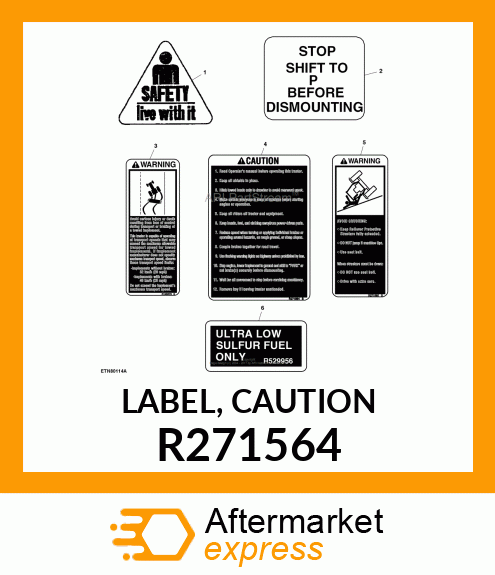 LABEL, CAUTION R271564