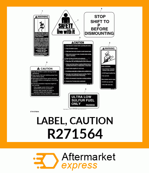 LABEL, CAUTION R271564