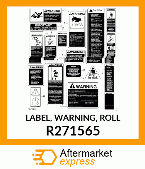 LABEL, WARNING, ROLL R271565