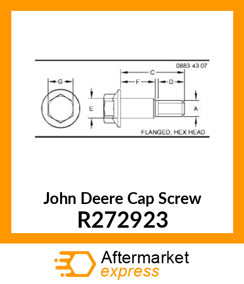 CAP SCREW, TRACKS TRANSMISSION PUMP R272923