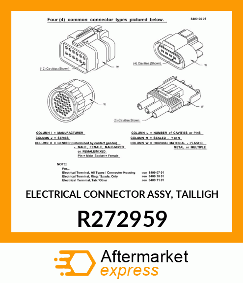 ELECTRICAL CONNECTOR ASSY, TAILLIGH R272959