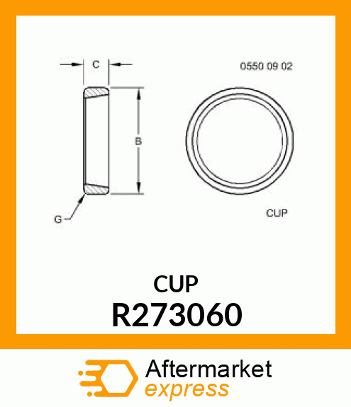 BEARING CUP, TAPERED ROLLER R273060