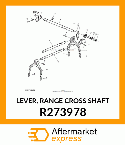 LEVER, RANGE CROSS SHAFT R273978