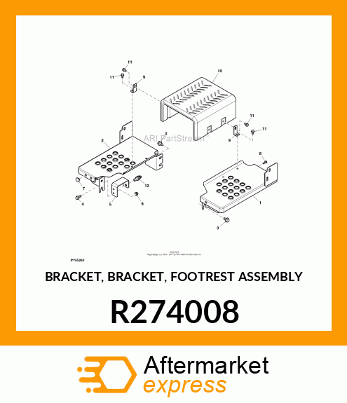 BRACKET, BRACKET, FOOTREST ASSEMBLY R274008