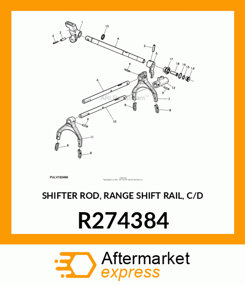 SHIFTER ROD, RANGE SHIFT RAIL, C/D R274384