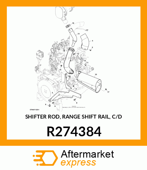 SHIFTER ROD, RANGE SHIFT RAIL, C/D R274384