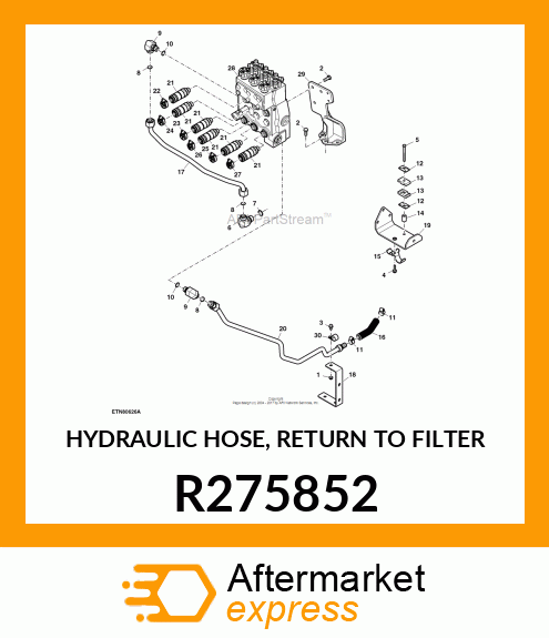 HYDRAULIC HOSE, RETURN TO FILTER R275852