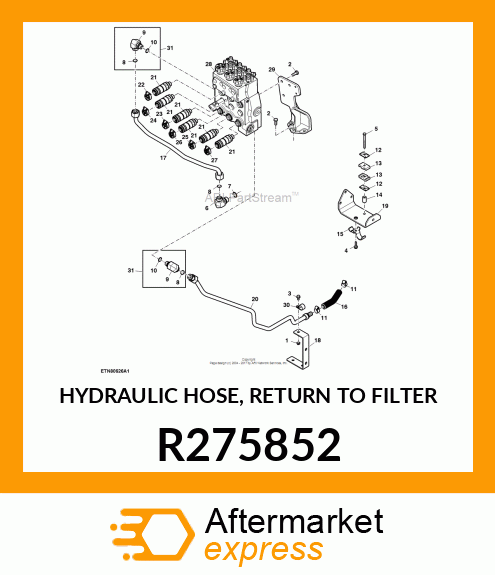 HYDRAULIC HOSE, RETURN TO FILTER R275852