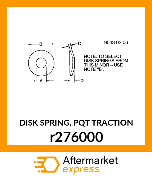 DISK SPRING, PQT TRACTION r276000