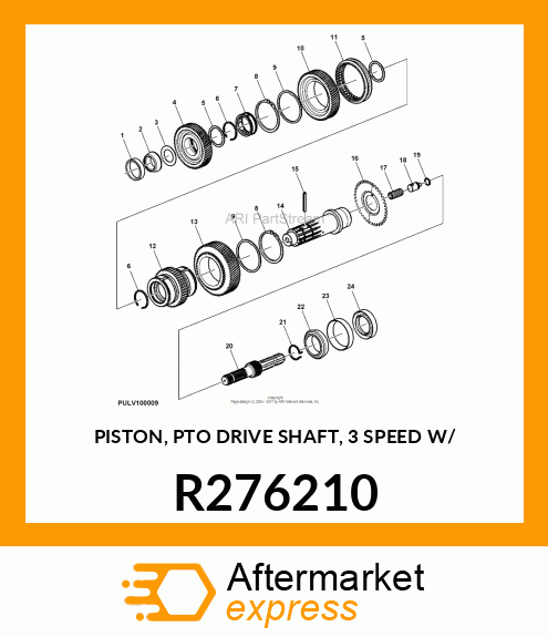 PISTON, PTO DRIVE SHAFT, 3 SPEED W/ R276210