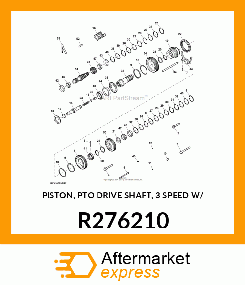 PISTON, PTO DRIVE SHAFT, 3 SPEED W/ R276210