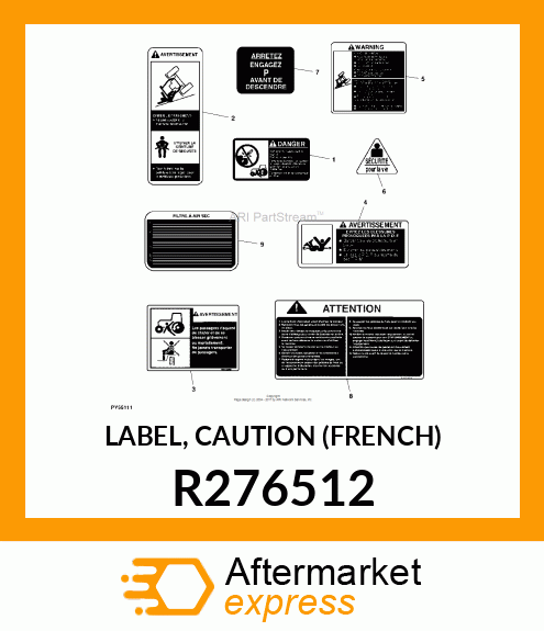 LABEL, CAUTION (FRENCH) R276512