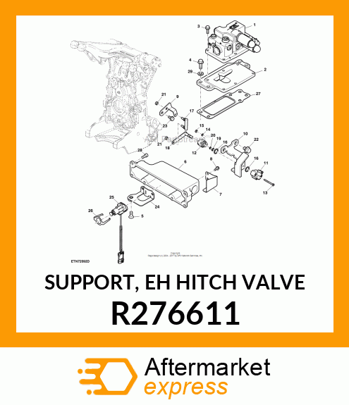 SUPPORT, EH HITCH VALVE R276611