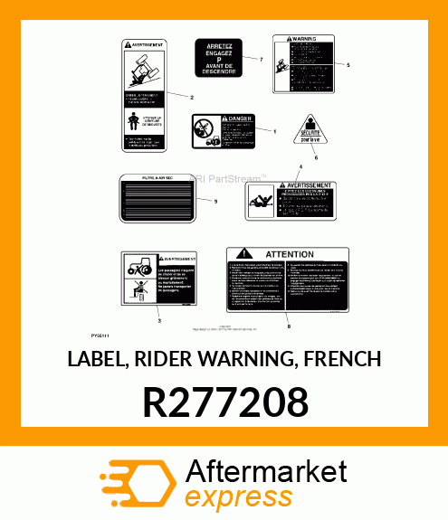 LABEL, RIDER WARNING, FRENCH R277208