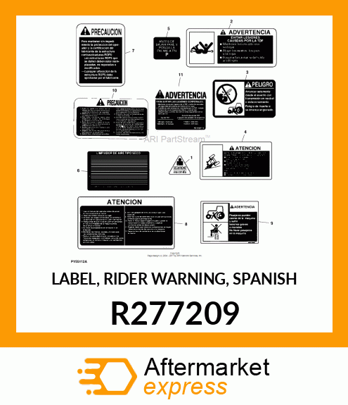 LABEL, RIDER WARNING, SPANISH R277209