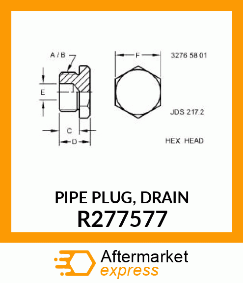 PIPE PLUG, DRAIN R277577