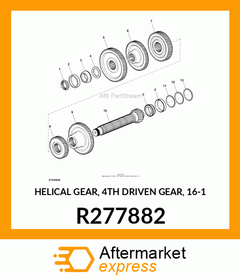 HELICAL GEAR, 4TH DRIVEN GEAR, 16 R277882