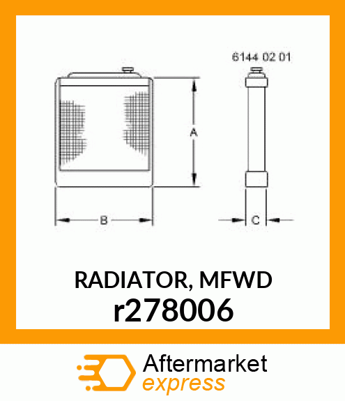 RADIATOR, MFWD r278006