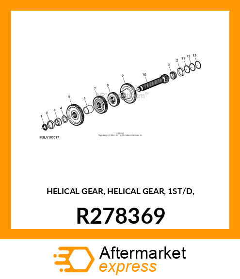 HELICAL GEAR, HELICAL GEAR, 1ST/D, R278369