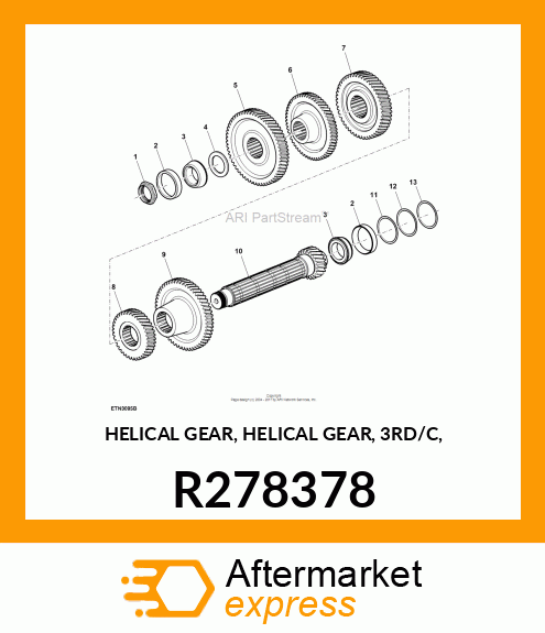 HELICAL GEAR, HELICAL GEAR, 3RD/C, R278378