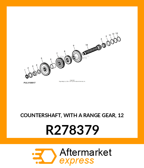 COUNTERSHAFT, WITH A RANGE GEAR, 12 R278379