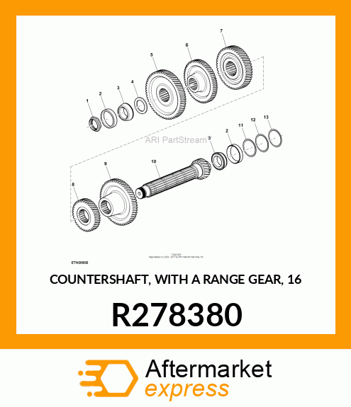 COUNTERSHAFT, WITH A RANGE GEAR, 16 R278380