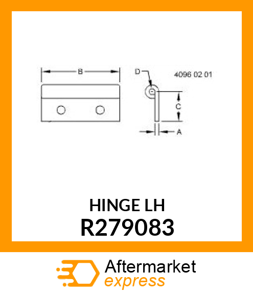 HINGE, HALF, LH LOWER R279083