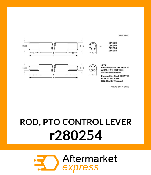 ROD, PTO CONTROL LEVER r280254