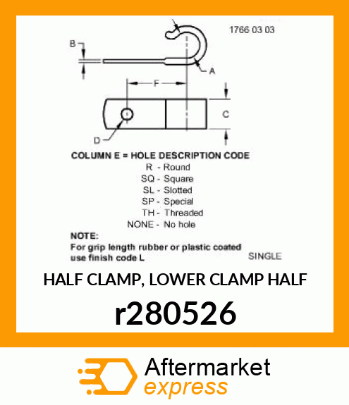 HALF CLAMP, LOWER CLAMP HALF r280526