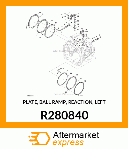 PLATE, BALL RAMP, REACTION, LEFT R280840