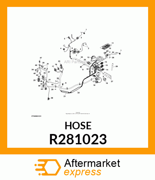 HOSE, WATER VALVE OUT R281023