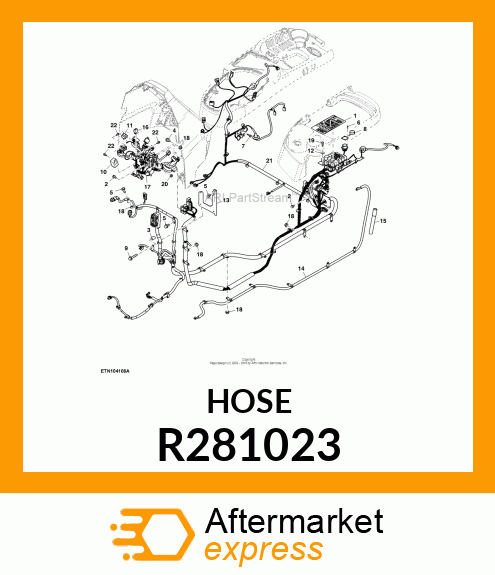 HOSE, WATER VALVE OUT R281023