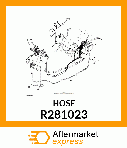 HOSE, WATER VALVE OUT R281023