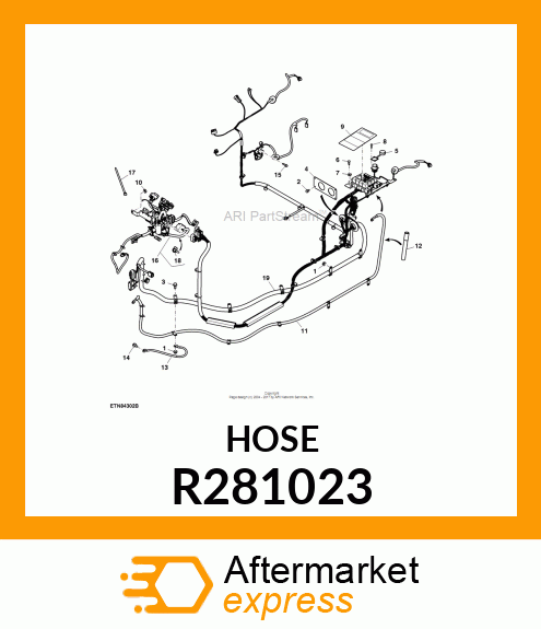 HOSE, WATER VALVE OUT R281023