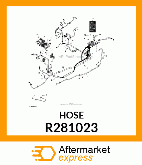 HOSE, WATER VALVE OUT R281023