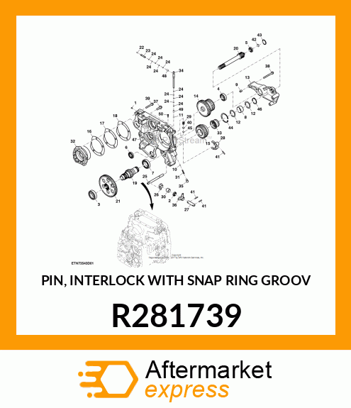 PIN, INTERLOCK WITH SNAP RING GROOV R281739