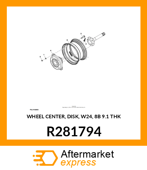 WHEEL CENTER, DISK, W24, 8B 9.1 THK R281794