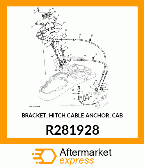 BRACKET, HITCH CABLE ANCHOR, CAB R281928