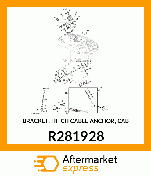 BRACKET, HITCH CABLE ANCHOR, CAB R281928