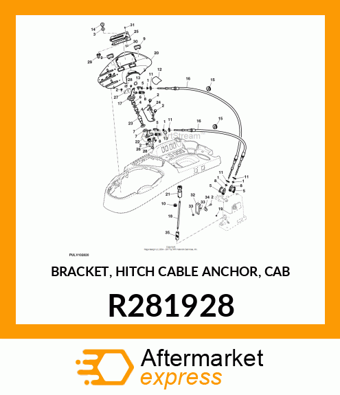 BRACKET, HITCH CABLE ANCHOR, CAB R281928