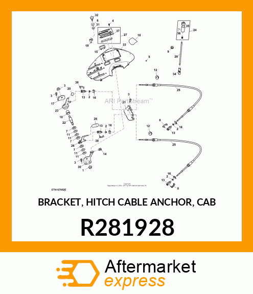 BRACKET, HITCH CABLE ANCHOR, CAB R281928