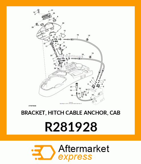 BRACKET, HITCH CABLE ANCHOR, CAB R281928