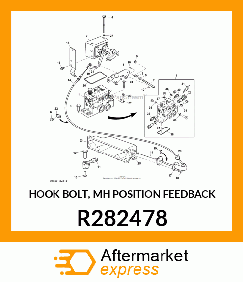 HOOK BOLT, MH POSITION FEEDBACK R282478