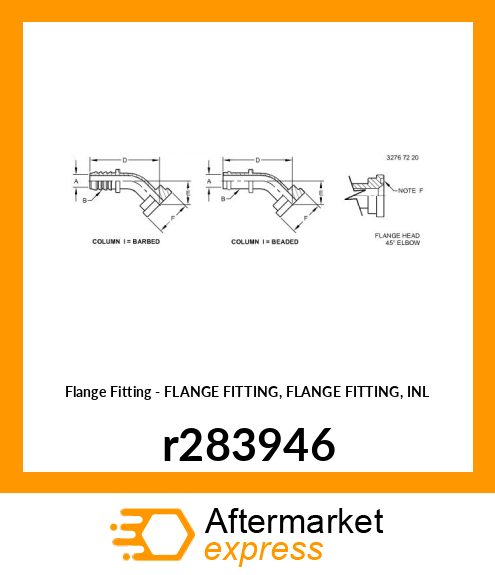 FLANGE FITTING, FLANGE FITTING, INL r283946